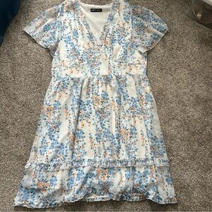 SHEIN Blue and Orange Floral Dress